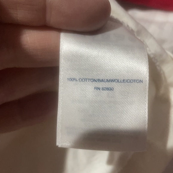 Lands end 4 gold heart top red sleeves white body worn once euc - Picture 5 of 6